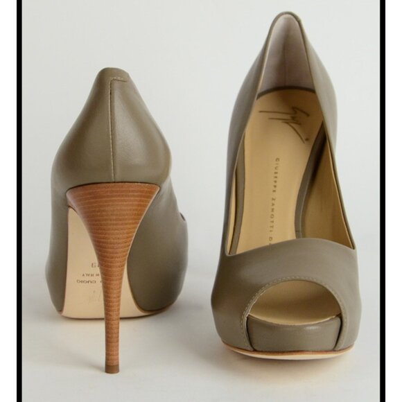GIUSEPPE ZANOTTI SHOES PLATFORM PUMPS OPEN TOE LEATHER HIGH HEEL IT 39.5 US 9.5 - Picture 6 of 9
